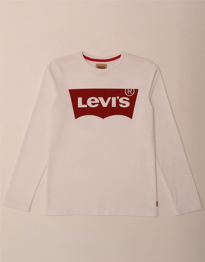 Levi's Boys Graphic Top Long Sleeve 15-16 Years White Cotton