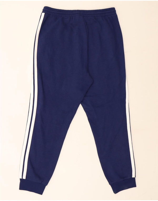 Adidas Mens Tracksuit Trousers Joggers Large Navy Blue Cotton