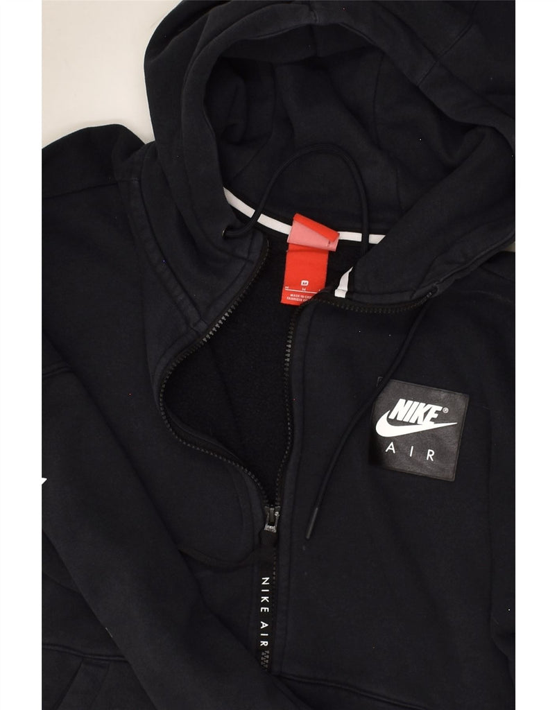 NIKE Mens Graphic Zip Hoodie Sweater Medium Black Cotton | Vintage Nike | Thrift | Second-Hand Nike | Used Clothing | Messina Hembry 