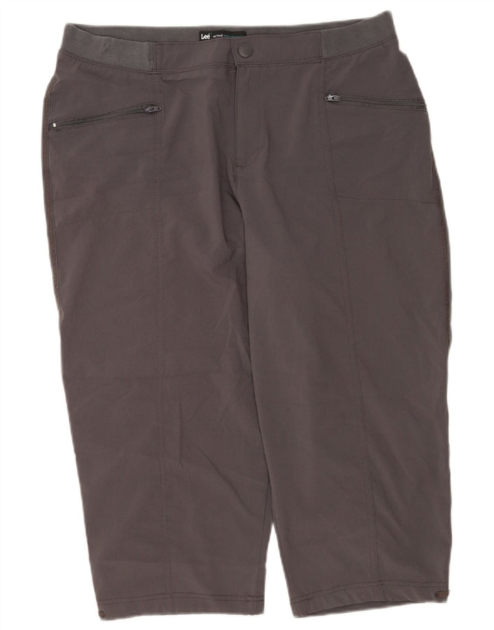 Lee Womens Capri Trousers US 14 XL W34 Grey Polyester