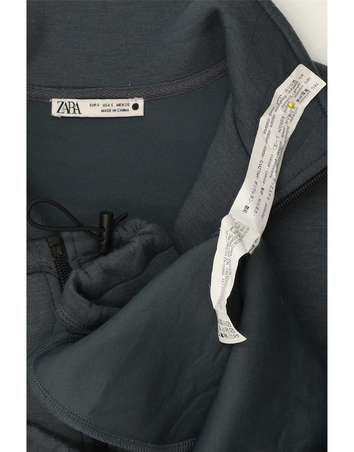 Zara Womens Oversized Tracksuit Top Jacket UK 10 Small Blue Polyester