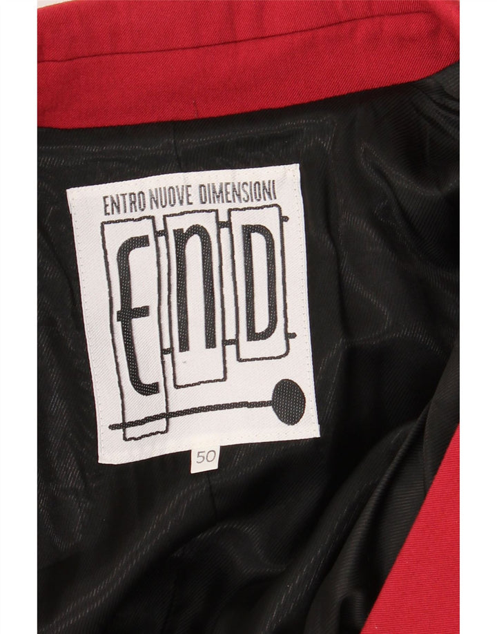 VINTAGE Mens 3 Button Blazer Jacket IT 50 Large Red Wool