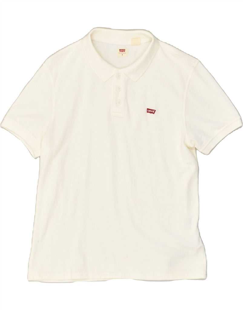 LEVI'S Mens Polo Shirt Medium Off White Cotton | Vintage Levi's | Thrift | Second-Hand Levi's | Used Clothing | Messina Hembry 