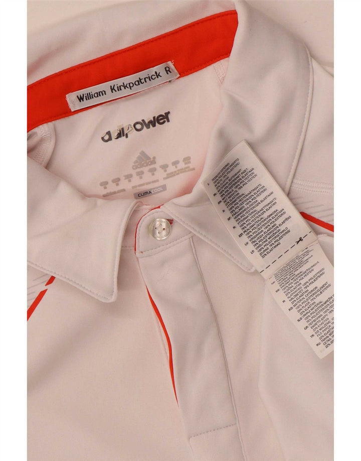 Adidas Mens Climacool Polo Shirt Medium White Colourblock Polyester