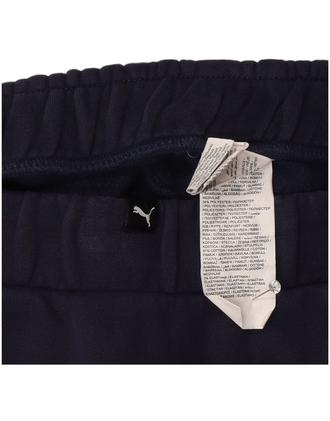 Puma Mens Tracksuit Trousers Joggers Large Navy Blue Cotton