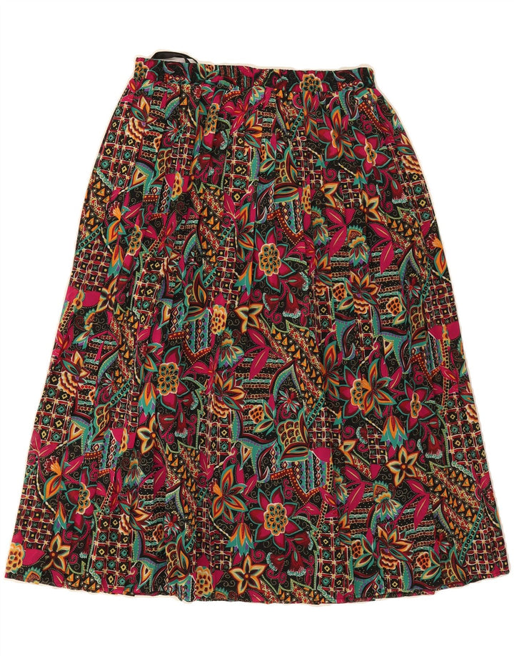VINTAGE Womens Pleated Skirt IT 42 Medium W30 Multicoloured Floral Vintage Vintage and Second-Hand Vintage from Messina Hembry 