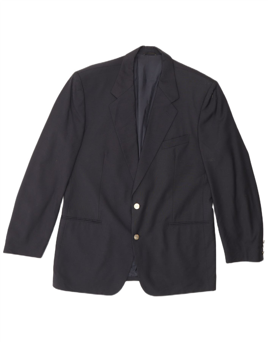 Yves Saint Laurent Mens 2 Button Blazer Jacket IT 52 XL Navy Blue New Wool