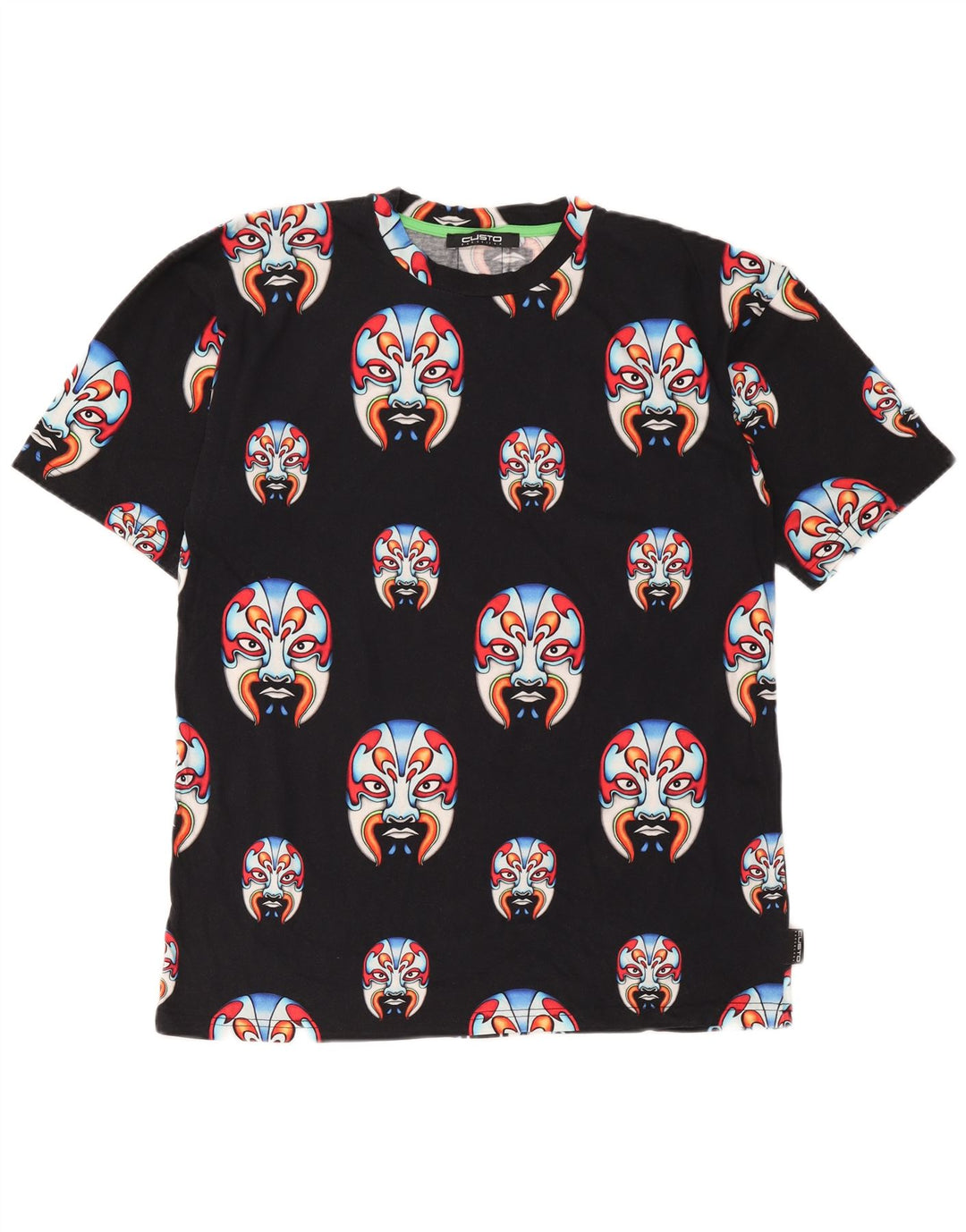 Custo Barcelona Mens Graphic T-Shirt Top Medium Black Cotton