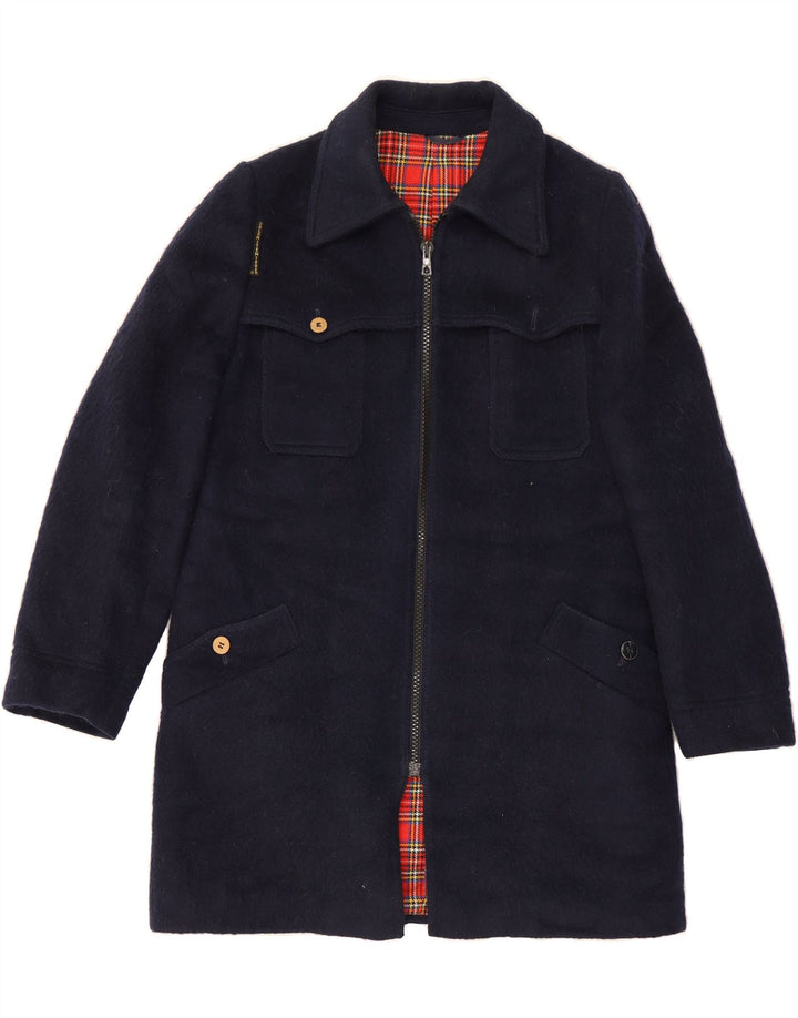 DOLOMITEN Mens Overcoat IT 54 XL Navy Blue Wool Vintage Dolomiten and Second-Hand Dolomiten from Messina Hembry 