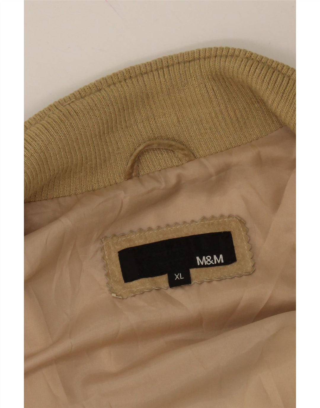 VINTAGE Womens Suede Bomber Jacket UK 18 XL Beige Leather Vintage Vintage and Second-Hand Vintage from Messina Hembry 
