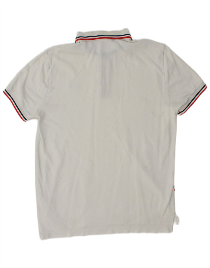 LACOSTE Mens Polo Shirt Size 4 Medium White Cotton