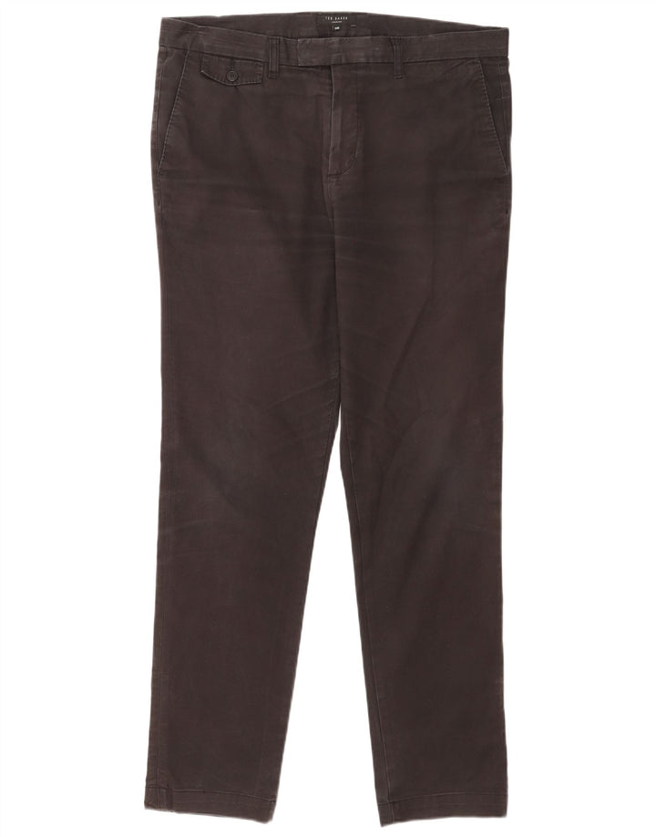 Ted Baker Mens Slim Fit Chino Trousers W34 L31 Grey Cotton