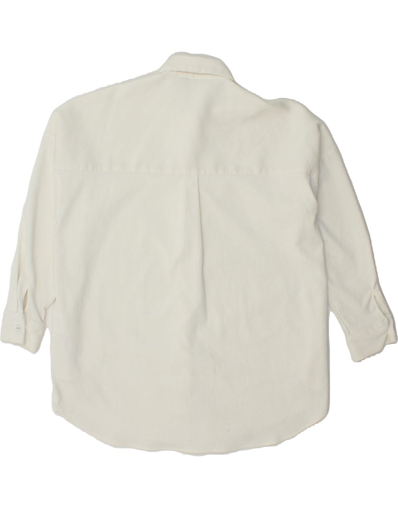 ZARA Womens Oversized Corduroy Shirt UK 6 XS White Polyester Vintage Zara and Second-Hand Zara from Messina Hembry 