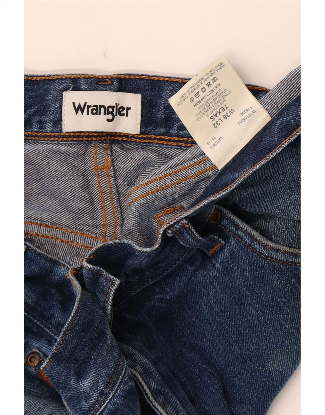 Wrangler Mens Texas Straight Jeans W38 L32 Blue Cotton