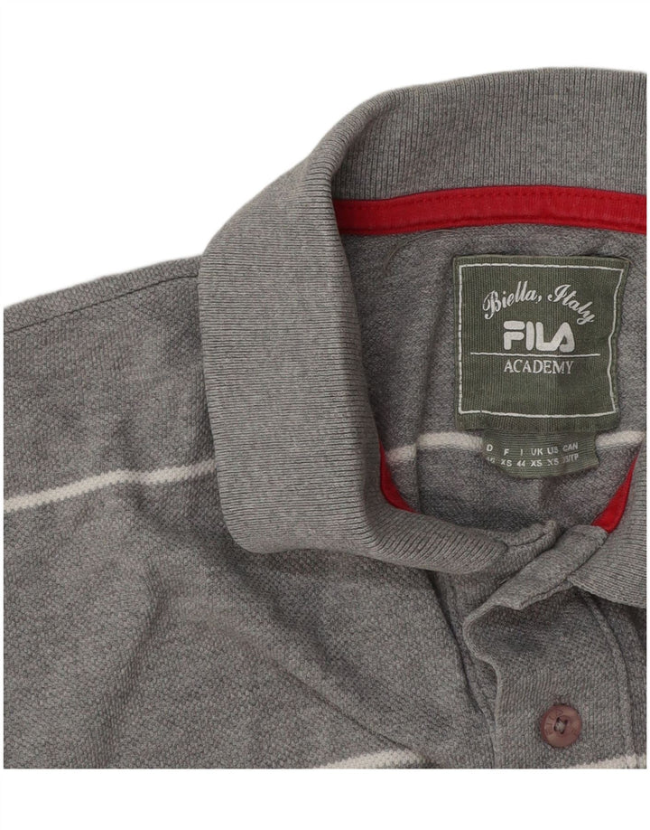 Fila Mens Polo Shirt XS Grey Striped