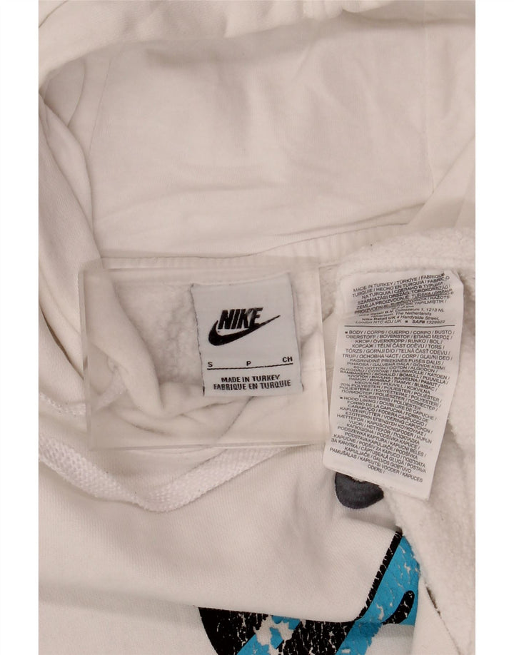 Nike Mens Graphic Loose Fit Hoodie Jumper Small White Cotton