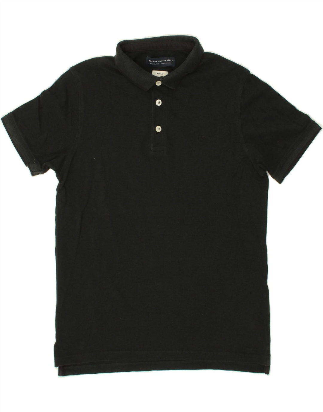JACK & JONES Mens Polo Shirt Medium Black Cotton Vintage Jack & Jones and Second-Hand Jack & Jones from Messina Hembry 