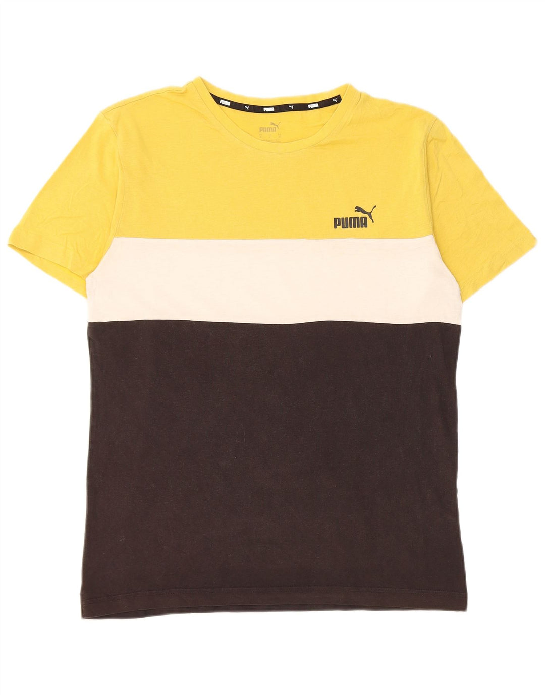 Puma Mens T-Shirt Top Medium Multicoloured Colourblock Cotton