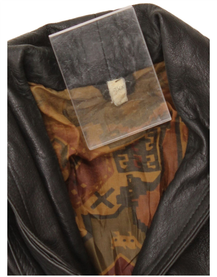 VINTAGE Mens Leather Jacket UK 44 2XL Black
