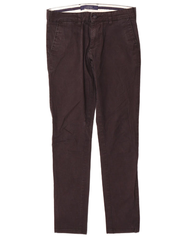Zara Mens Slim Chino Trousers EU 38 Small W30 L30 Brown