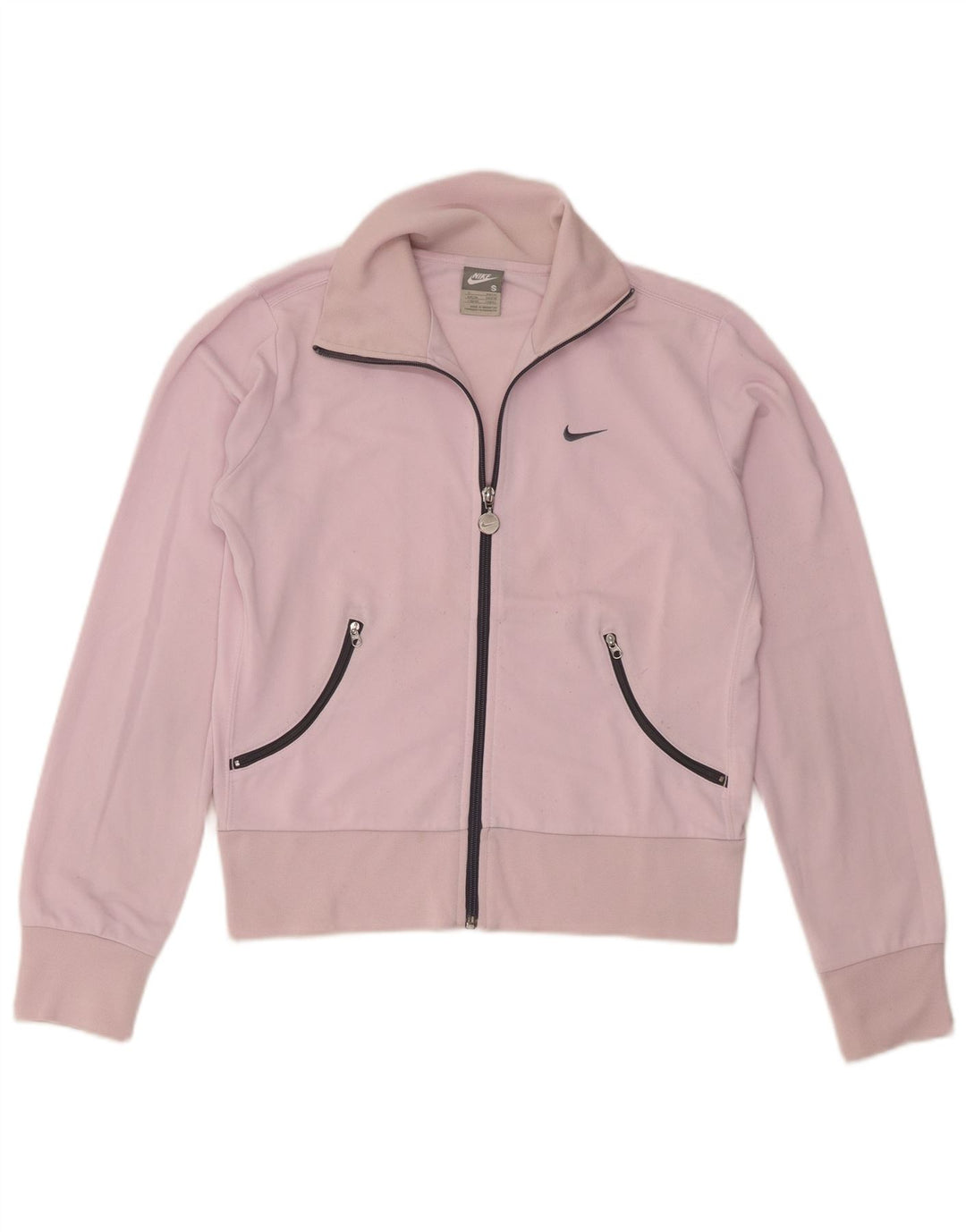 Nike Womens Tracksuit Top Jacket UK 8/10 Small Pink Polyester