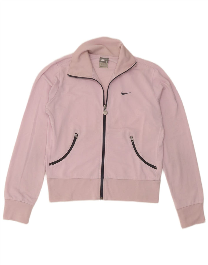 Nike Womens Tracksuit Top Jacket UK 8/10 Small Pink Polyester