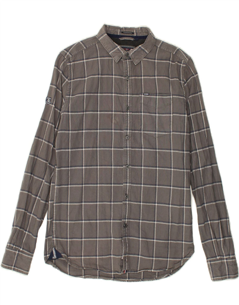 SUPERDRY Mens Shirt Medium Grey Check Cotton | Vintage Superdry | Thrift | Second-Hand Superdry | Used Clothing | Messina Hembry 