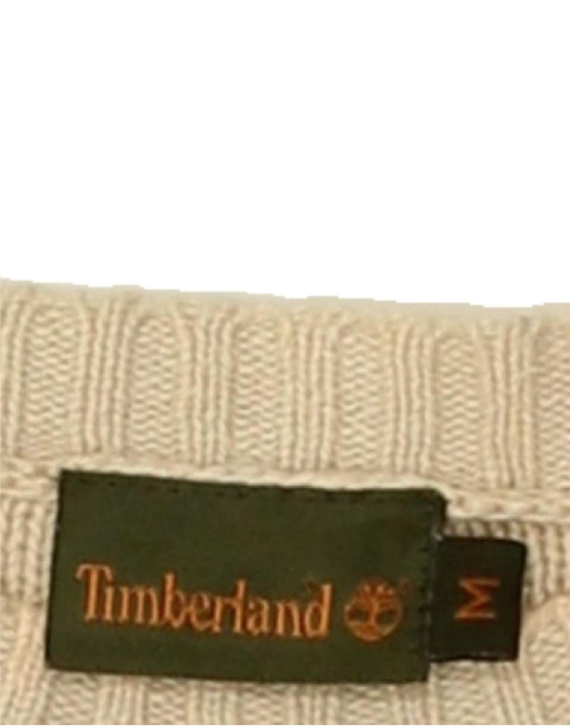 TIMBERLAND Mens Boat Neck Jumper Sweater Medium Beige Linen | Vintage Timberland | Thrift | Second-Hand Timberland | Used Clothing | Messina Hembry 