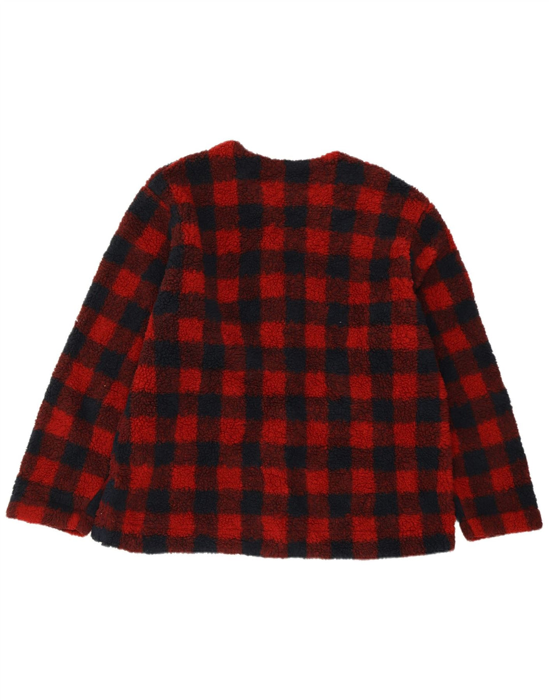 LEE Womens Oversized Fleece Jacket UK 18 XL Red Check Polyester