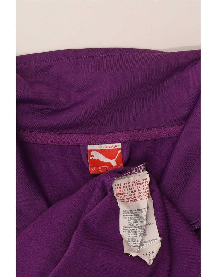 Puma Womens Graphic Tracksuit Top Jacket UK 10 Small Purple Polyester