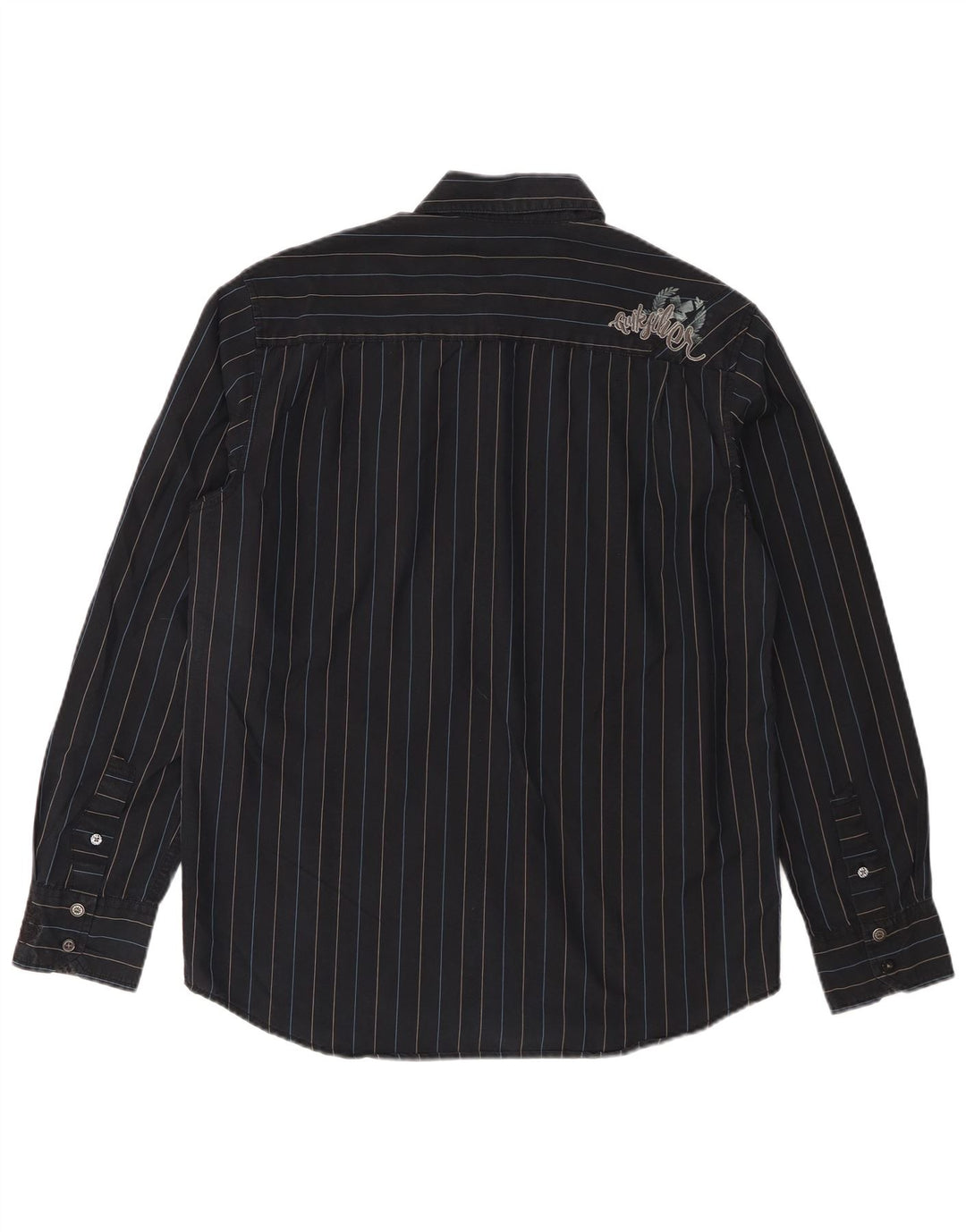 Quiksilver Mens Shirt Small Navy Blue Striped Cotton