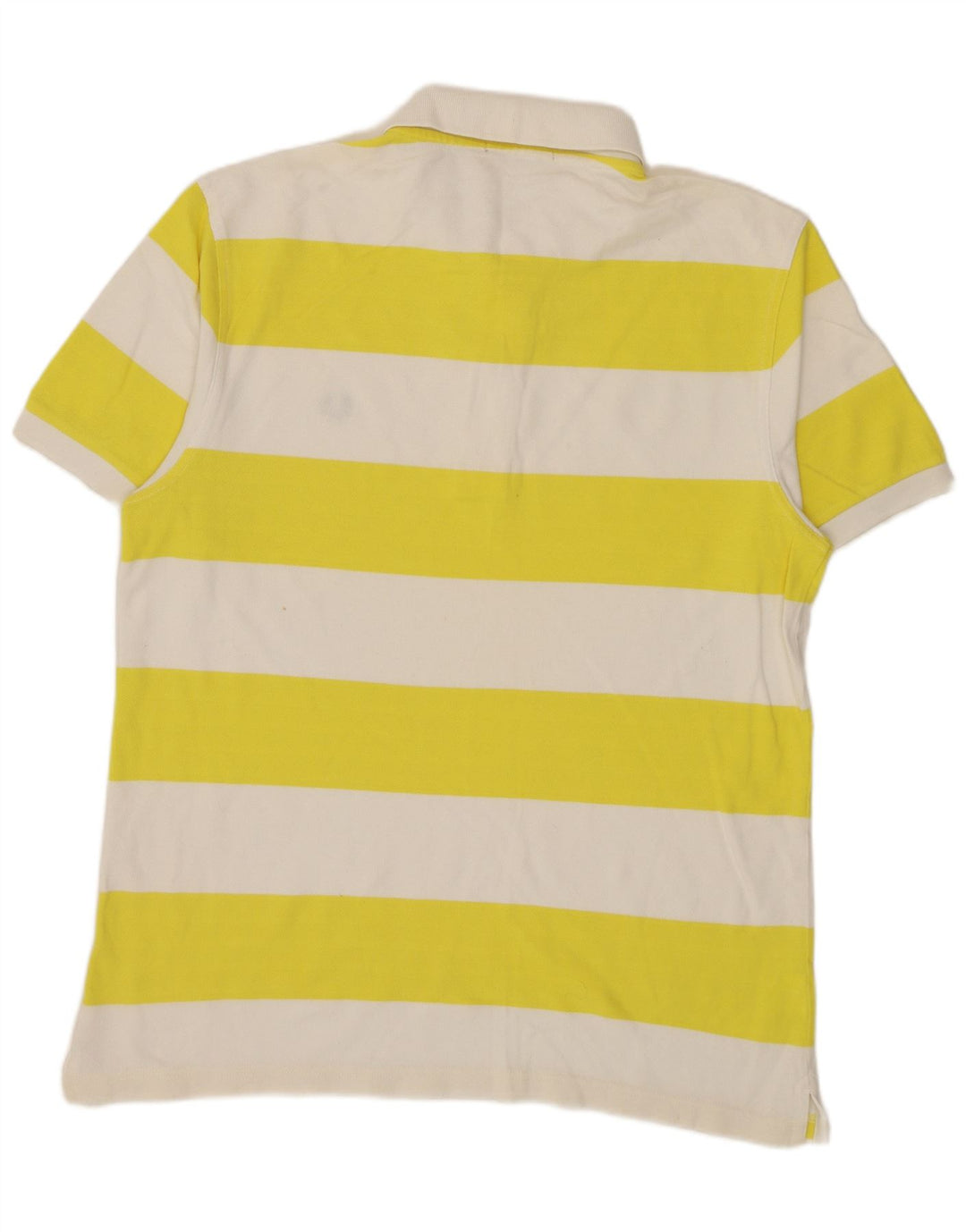 Fred Perry Mens Polo Shirt Large Yellow Striped Cotton