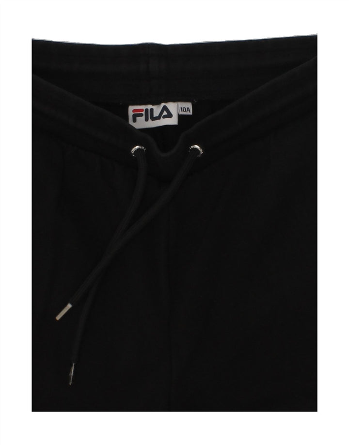 FILA Boys Graphic Sport Shorts 9-10 Years Black Cotton Vintage Fila and Second-Hand Fila from Messina Hembry 