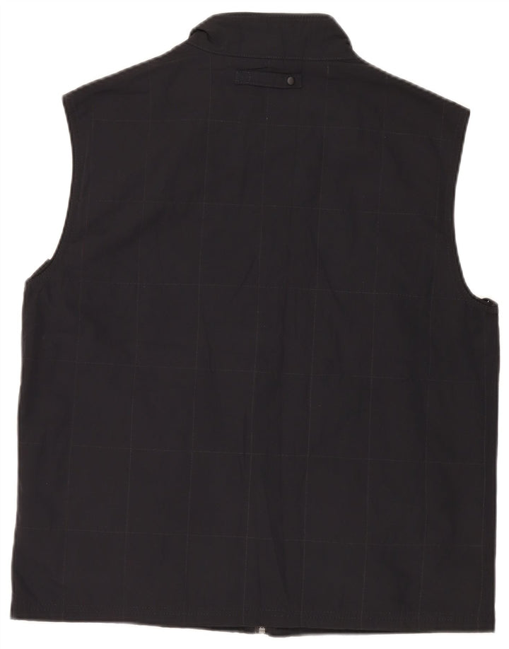 Massimo Dutti Mens Gilet UK 42 XL Black Check Polyester