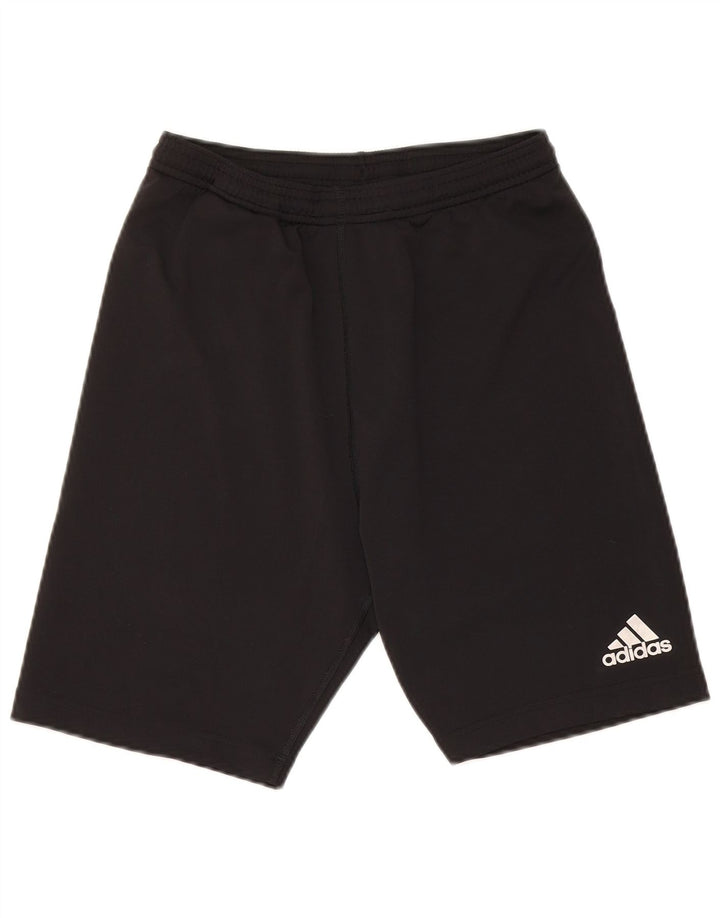 ADIDAS Boys Sport Shorts 11-12 Years Large Black Polyester