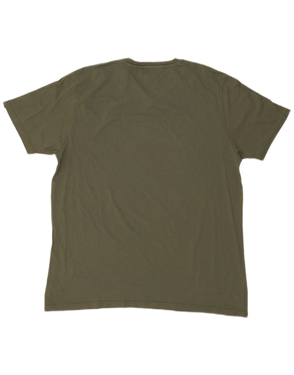 ALPHA INDUSTRIES Mens T-Shirt Top 3XL Khaki Cotton