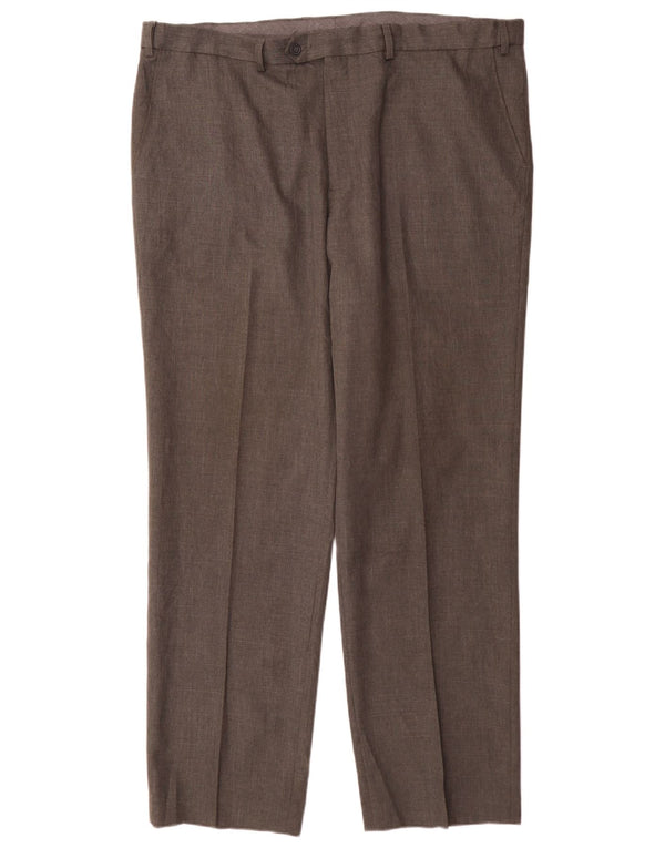 Marks & Spencer Mens Straight Regular Fit Suit Trousers W42 L33 Grey