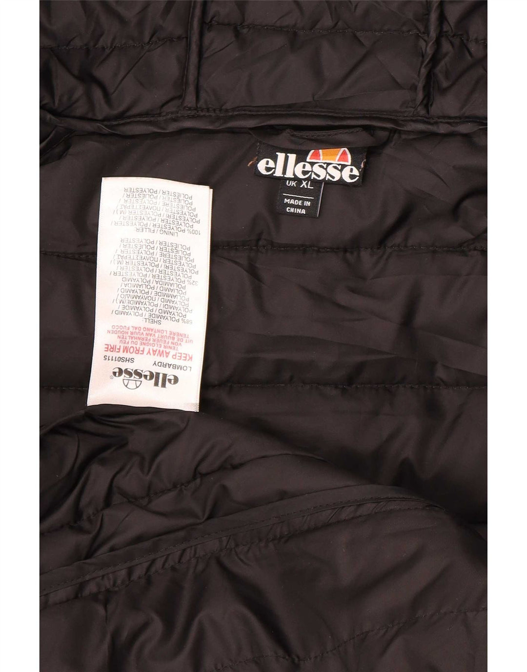 Ellesse Mens Hooded Padded Jacket UK 42 XL Grey Polyamide