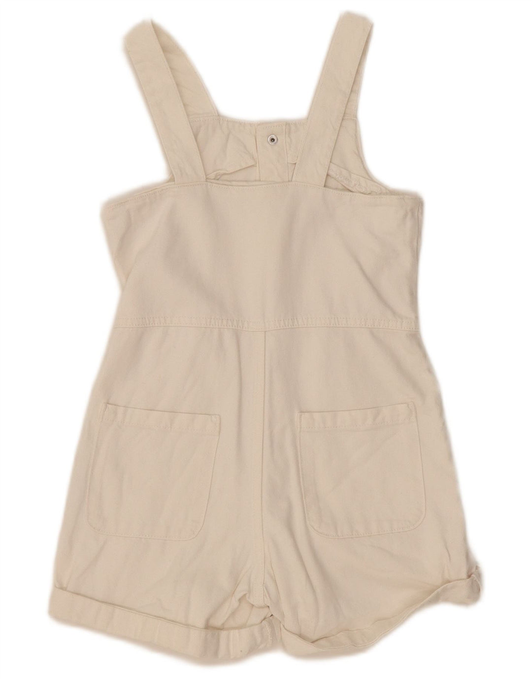 Zara Girls Denim Playsuit 8-9 Years White Cotton