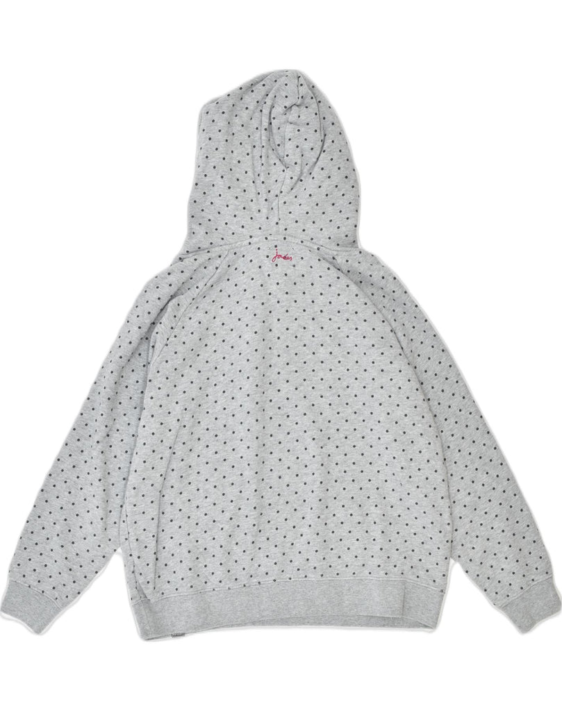 JOULES Womens Oversized Hoodie Jumper UK 10 Small Grey Polka Dot Cotton | Vintage | Thrift | Second-Hand | Used Clothing | Messina Hembry 