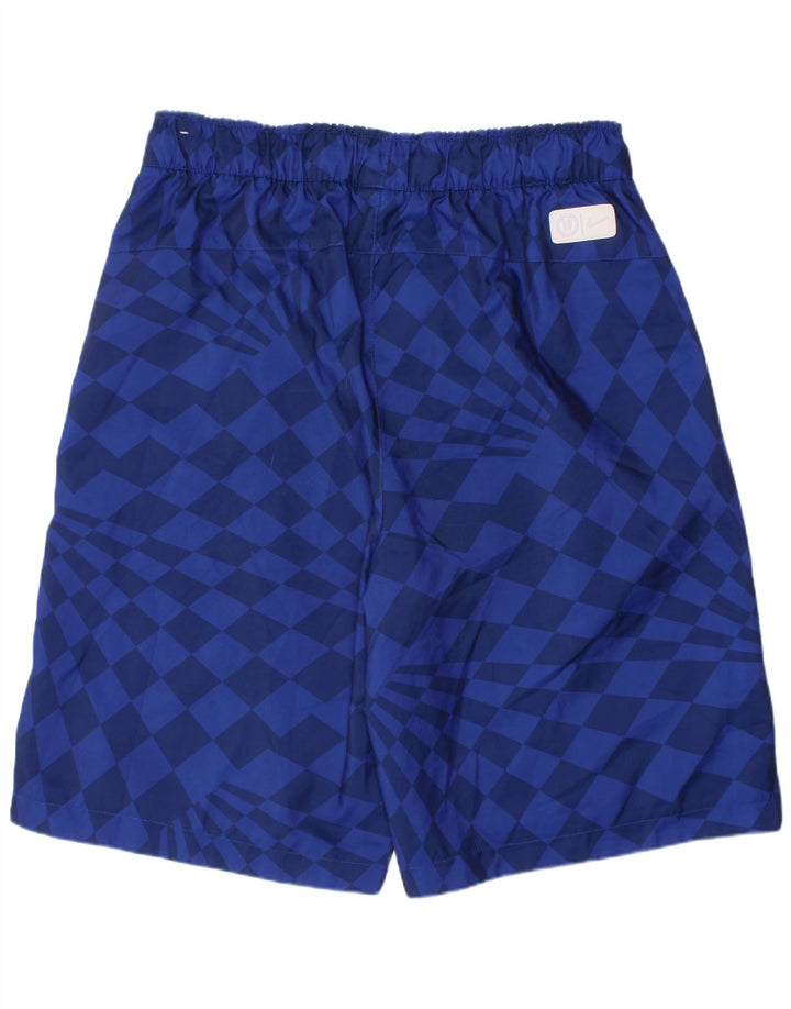 NIKE Boys Graphic Sport Shorts 13-14 Years XL Blue Geometric Polyester