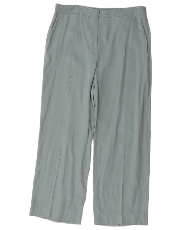 Zara Womens Straight Chino Trousers Large W30 L27 Blue Lyocell