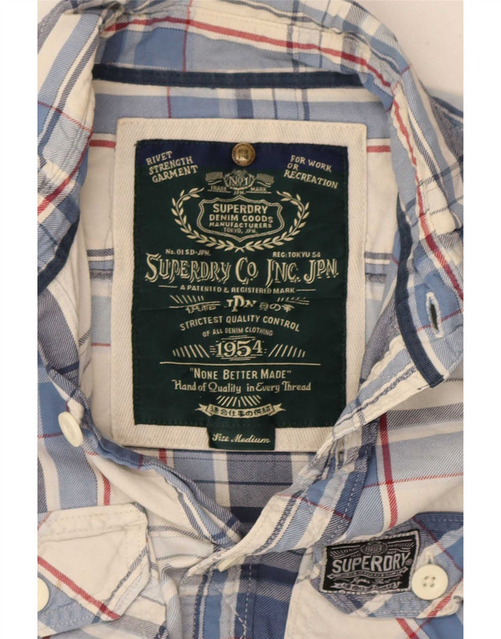 Superdry Mens Flannel Shirt Medium Blue Check