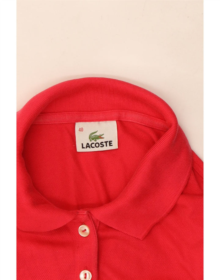 LACOSTE Womens Polo Shirt Size 40 Medium Pink