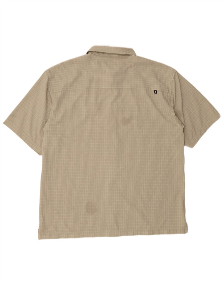 The North Face Mens Short Sleeve Shirt XL Green Check Polyester
