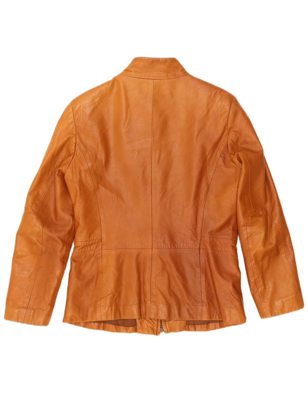 Martin Eden Womens Leather Jacket IT 44 Medium Brown Leather