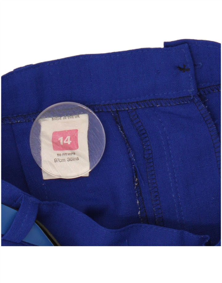 Vintage Womens Pleated Skirt UK 14 Medium W28 Blue Polyester