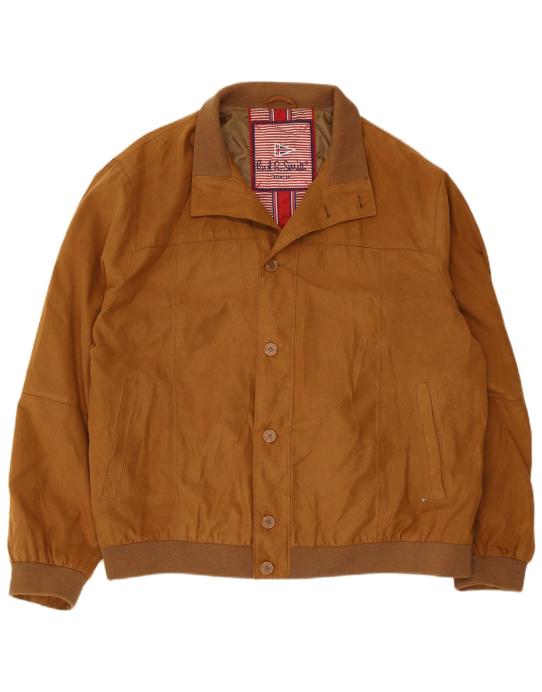 Vintage Mens Bomber Jacket IT 54 2XL Beige Polyester