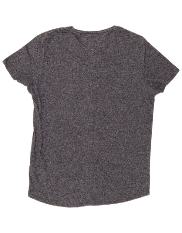 Tommy Hilfiger Mens Slim Fit T-Shirt Top Medium Navy Blue Flecked Cotton