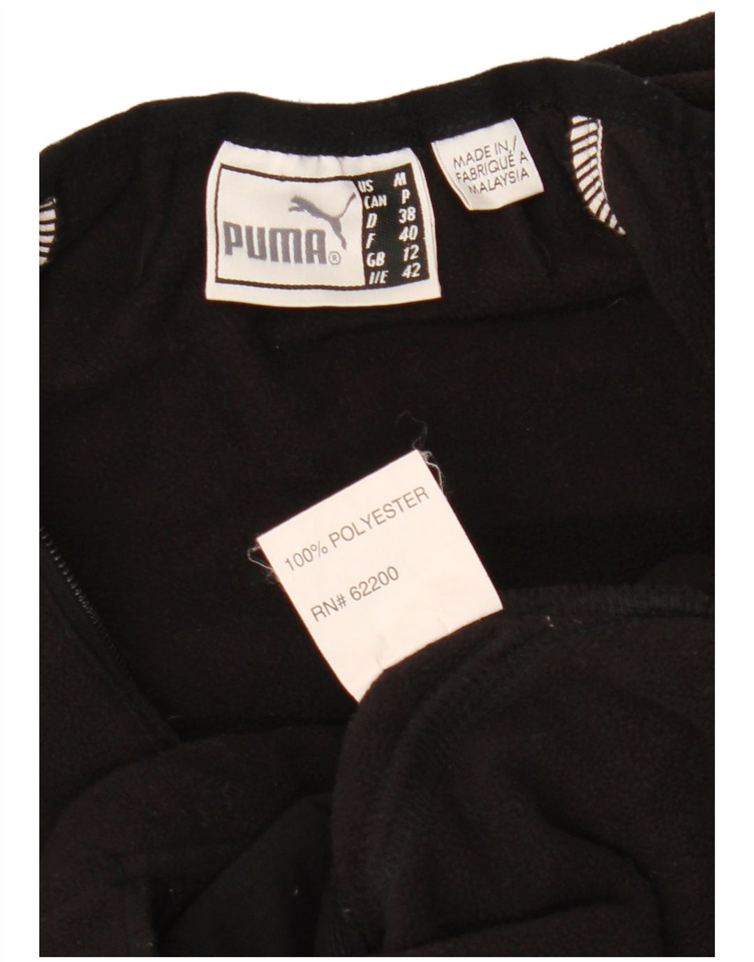 Puma Womens Fleece Jacket UK 12 Medium Black Polyester